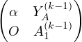 (          )
  α  YA(k-1)
  O  A (k1-1)