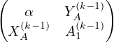 (              )
    α     Y(Ak- 1)
  XA(k-1)  A(1k- 1)